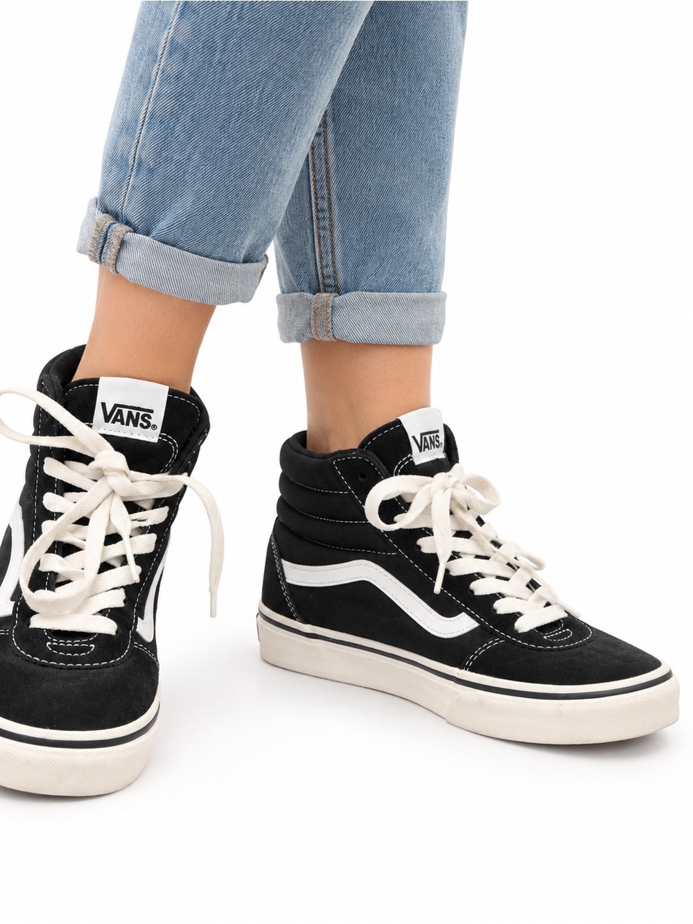Vans Sk8 Hi Black White Suede Canvas High Top Sneakers Women’s Size 5